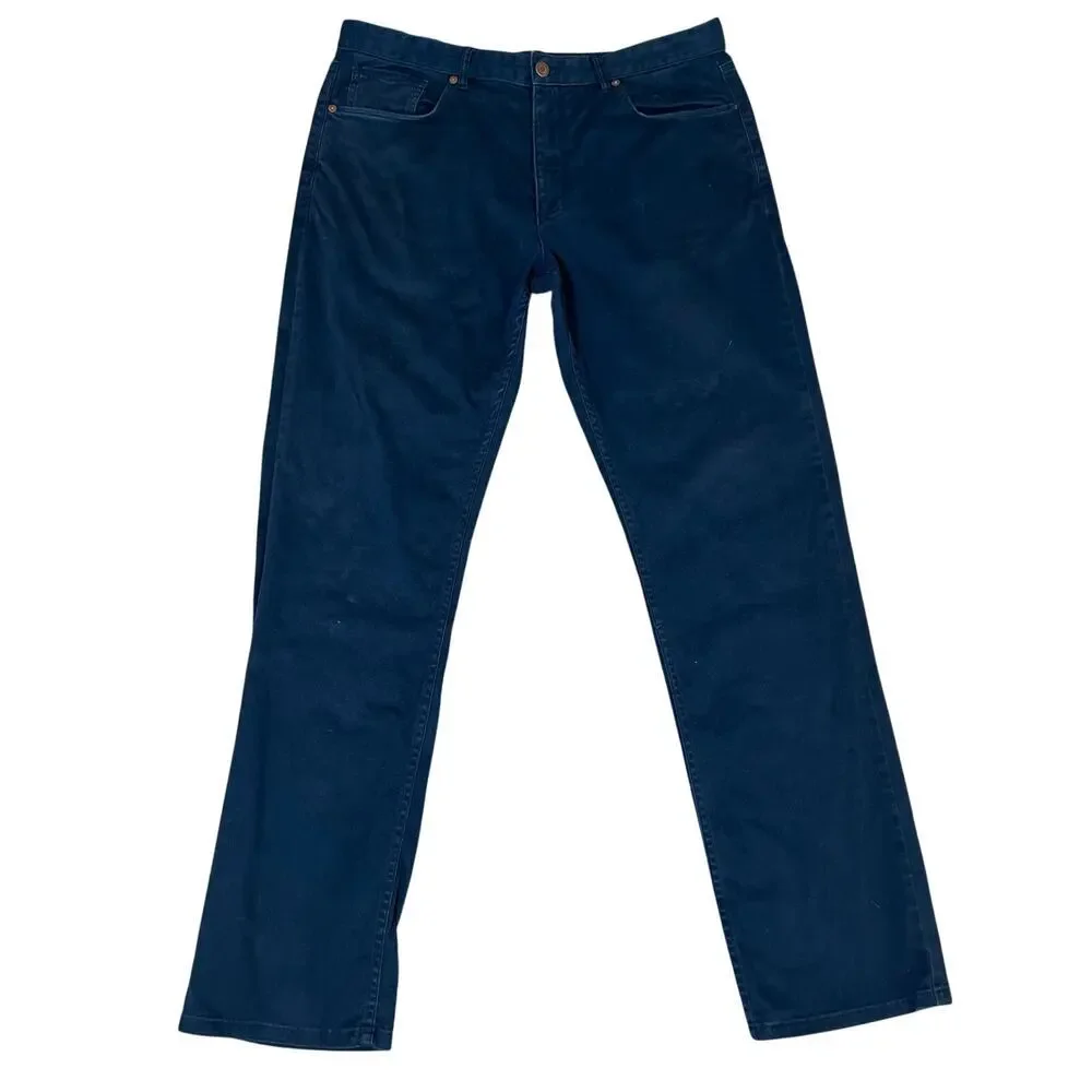 Pendleton men's navy brushed cotton straight jeans size 35 X 34
